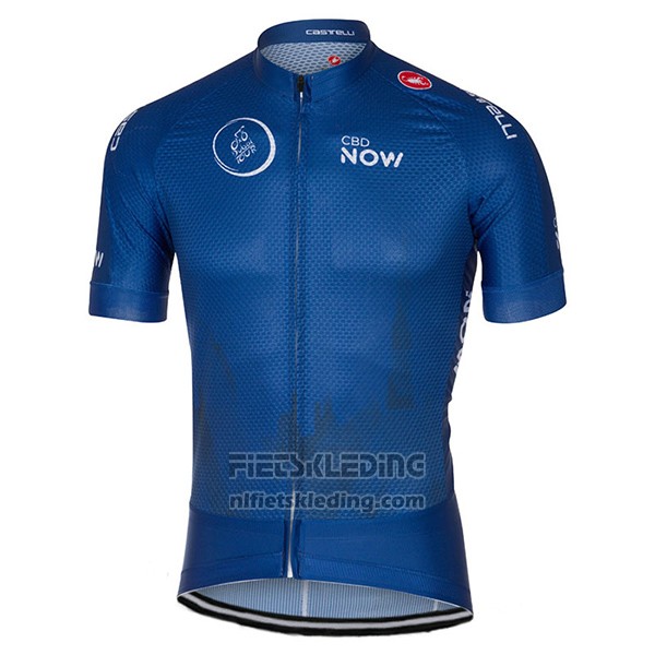 2017 Fietskleding Dubai Tour Diep Blauw Korte Mouwen en Koersbroek